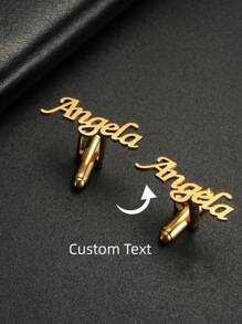 1 cặp khuy măng sét thời trang cá nhân hóa hợp thời trang tối giản có chữ cái viết hoa, quà tặng cho nam giới - Cha, Chồng, Bạn trai, Con trai - khuy măng sét - Xem 8