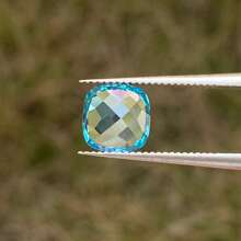 100% Paraíba Sapphire Loose Cushion Cut Gemstone For Charms Advanced Jewelry Making Materials DIY - Paraibas - View 3