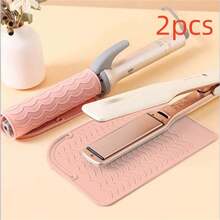 1/2pcs Silicone Heat Resistant Mat, Straightener Storage Pad, Prevents Damaging Table Surface From Hair Straightener & Blow Dryer, Convenient For Straightener Storage