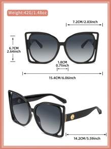 LALAMOLI 圆形全框时尚眼镜，奢华别致的高端质感，优雅女士夏季海滩派对渐变色度假礼物 - 彩色 - 查看 6