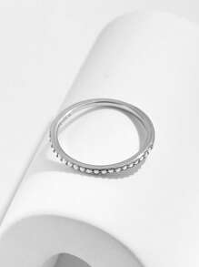 MODIAN Simple Eternity Moissanite Ring 925 Sterling Silver Sparkling Simple Thin Wedding Band Rings For Women Fine Jewelry