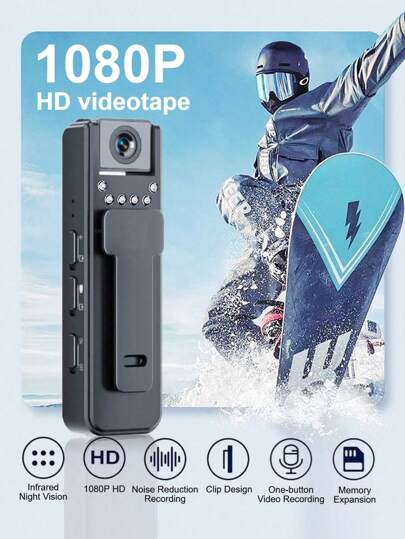 1080P Mini Body Camera 180° Rotatable Lens Mounted Small Portable IR Night Vision Police Bike