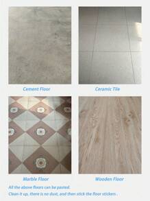 1 Roll Self Adhesive Floor Tiles, Peel And Stick Vinyl Flooring Roll For Quick And Budget-Friendly Room Makeover. Waterproof, Non-Slip Floor Vinyl For Bathroom, Bedroom, Kitchen, Wall & Home Decor. Easy DIY Wallpaper, Wall Stickers, Tile Stickers, Wall Art For Fast Renovation. - Multicolor - View 12