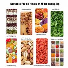 50 piezas de bolsas de embalaje de alimentos de aluminio, sellables al calor, adecuadas para almacenar alimentos, granos de café, hojas de té, granos y talla grande - Plateado - Ver 4