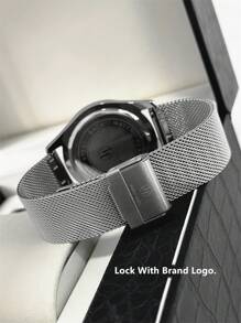 PABLO RAEZ 1pc Men's Watch Premium New Original Charming Luxury Stainless Steel Metal Mesh Bracelet Chain 50M Waterproof Simple Calendar Dial Men's Vintage Silver Watch Elegant Diamond Casual Fashion Quartz Watch Black Dial High-End Business Watch For Work/Party Decoration Men's Formal Watch Teacher Gift Time Father Or Male Friend Birthday Graduation Wedding Gift - one-size - View 11