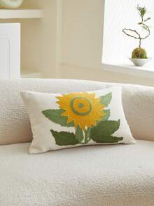 1pc Sunflower 3D Embroidery Throw Pillow Cover, Suitable For Sofa, Bedroom, Living Room, Car And Various Environments, All Season - Multicolor - View 9