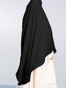 1pc Women Long Solid Color Elegant Chiffon Fringed Headscarf, Suitable For Daily Wear - Multicolor - View 2