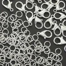 300pcs/Pack Jewelry Making Set: Lobster Clasp, Open Jump Rings, Handcraft Bracelets Necklace Earrings Findings
