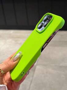 无框纯绿色简约防刮厚手机壳，印花兼容 16/ 16 Pro Max/XR/7/8/ 15 Pro Max/12 Pro Max/13 Pro Max/14 Pro Max 13 14 11 12 P14 女款 P11 软壳 P12 防震 XS.XR/78P.78GES 手机壳防摔防水 - 薄荷綠 - 查看 1