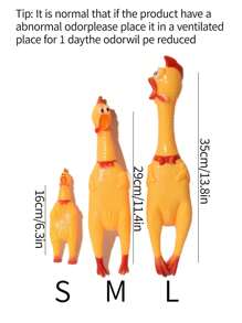 1 szt. Nowe zabawki dla psów z piszczącym dźwiękiem, wrzeszczący kurczak, zabawka do żucia dla psa, zabawna żółta gumowa zabawka z odpowietrznikiem, kurczak 16 cm, 29 cm, 35 cm