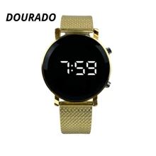 Women's Round LED Digital Watch, Black Silver Gold Rose - Gold - View 5