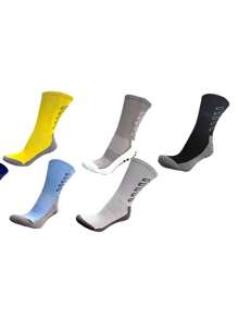 Kits  6 Pares Meias Esportivas Anti Derrapantes De  Para Futebol