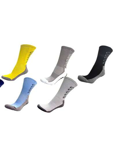 Kits  6 Pares Meias Esportivas Anti Derrapantes De  Para Futebol