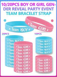 10/20 قطعة سوار من السيليكون لحزب كشف جنس المولود الجديد ، ديكور ترحيبي بالحفل
