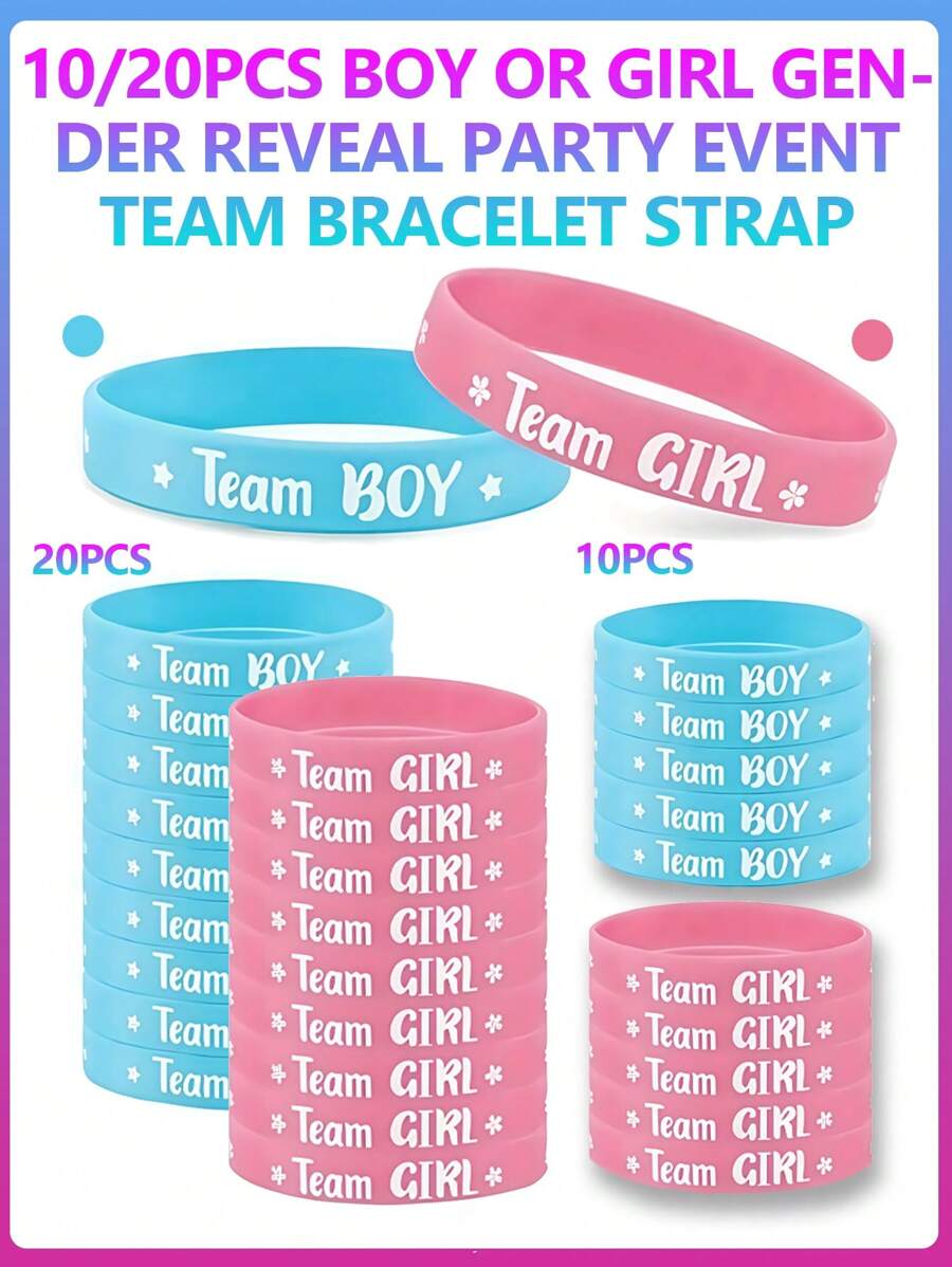 10/20 قطعة سوار من السيليكون لحزب كشف جنس المولود الجديد ، ديكور ترحيبي بالحفل