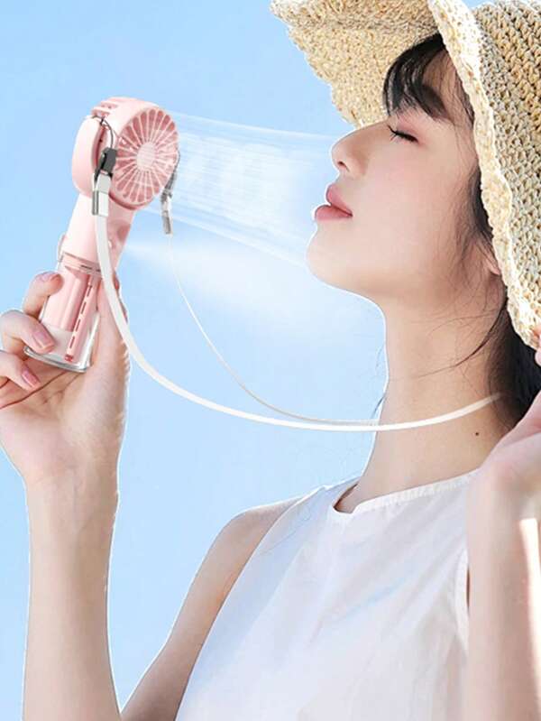 Portable Handheld Mist Fan With Humidifier, USB Rechargeable 4-Speed Adjustable Mini Desk Fan, Suitable For Outdoor And Indoor Use, Gift For Women & Adults