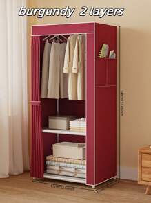 1pc Easy Assemble Wardrobe Closet, High Capacity Storage Cabinet, Sturdy , Space Saving For Bedroom