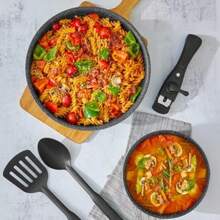 BEZIA Induktions Pfannen Set mit abnehmbaren Griffen antihaftbeschichtetes Pfannenset Für alle Herdarten stapelbares Design spülmaschinen- ofenfest PFAS-frei - Schwarz1 - Übersicht 5