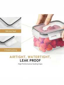 7/12pcs Airtight Food Storage Container With Lid - Leakproof, Moisture-Proof Kitchen Organizer For Grains, Nuts, Flour & Rice - Durable PE Material - Black and White - View 7