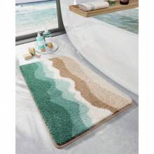 Summer Style Bathroom Rugs,Soft And Absorbent Bath Mats Non-Slip Backing Shower Rug,Machine Washable, Bathroom, Kitchen And Entryway Home Decor,Sea Beach Starfish Shell Bath Floor Mat,22"X34" - Beach - View 1