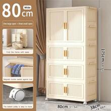5/4/3/2/1-Layer Transparent Folding Wardrobe, No Assembly Required, Plastic Storage Box Cabinet For Bedroom, Baby & Children Organizer