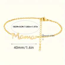 Minimalist Stainless Steel Letter "MAMA" Chain Bracelet, Jewelry Gift Accessory For Mother's Day, Halloween, Christmas