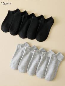1/3/5/10/15/20/30 Pares de calcetines multicolor de moda versátiles unisex, calcetines bajos transpirables para el tobillo, calcetines invisibles, que absorben la humedad, de estilo casual simple, apropiados para todas las estaciones y ocasiones
