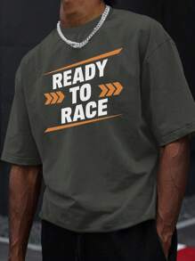 READY TO RACE Pure Cotton Men's T-Shirt Comfort Fit - Dark Grey - View 1