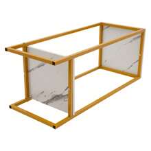 HaroldDol Blumenständer Metallständer für Topfpflanzen Pflanzensäule quadratische dekorative Säule, Goldene Outdoor Dekoration