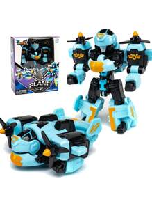 1pc Robot Transformation Car Toy For Boys, Manually Transformable Plane Tank Cartoon Robot Shaped Children Educational Toy, Christmas Gift - Transformer Robot - View 4