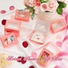 50 件带窗口礼品盒，适用于糖果、巧克力、珠宝、节日礼物、生日派对、毕业礼物 - 粉色 - 查看 3