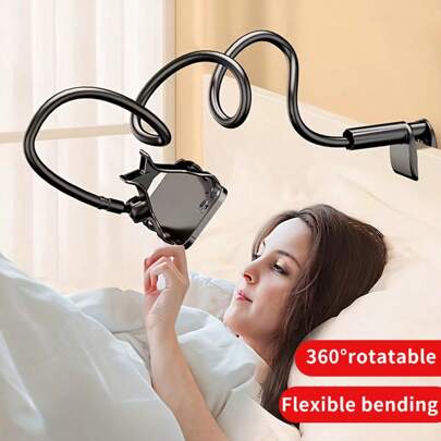 حامل هاتف دوار درجة 360 قابل للتحريك، قاعدة مثبتة على المكتب أو سطح الطاولة بجانب السرير