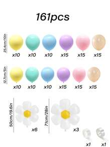 Gänseblümchen Ballons - 96/161 Stücke pastell Regenbogen Ballon Bogen Girlande Set - perfekt für Geburtstage, Baby-Partys, Hochzeiten und Dekorationen!