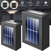 4Pack Solar Wall Light, UP And Down, 2 Led Illuminate Outdoor Sun Light, Sensor Lamp, Outdoor Rectangle Sun Light, Waterproof, For Yard Garage Porch Garden Decor - trắng - Xem 3