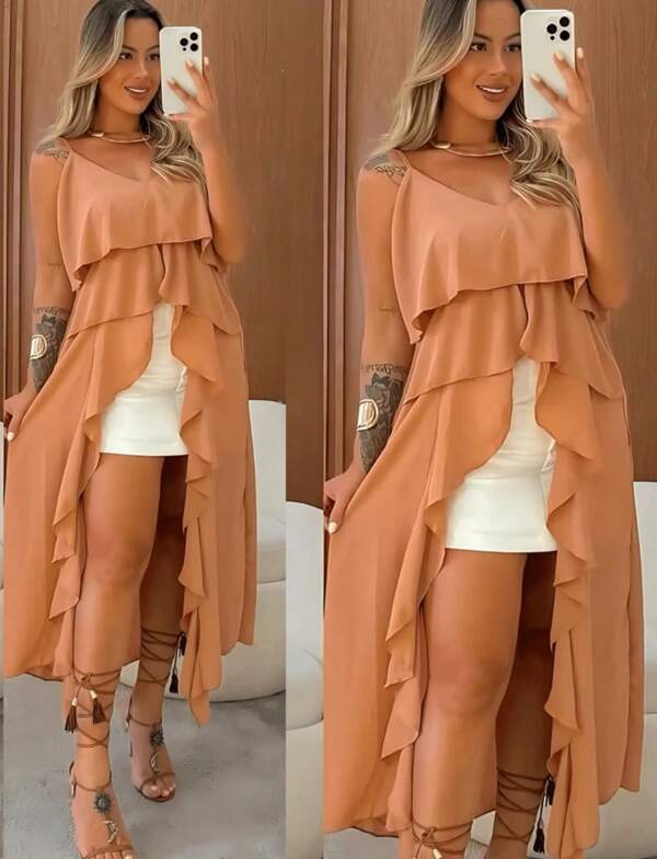 Blusa Bata Longa Feminina Lançamento Elegante Moda Bonita