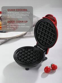 SCISHARE 1PC Wall Plug 350-Watt 4-Inch Mini Waffle Maker For Individual Waffles, Hash Browns, Keto Chaffles With Easy To Clean, Non-Stick Surfaces