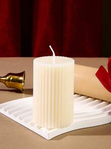 5cm X 17.5cm Ivory Gear Cylinder Scented Candle, Atmosphere Decor For Wedding, Party, Ramadan, Daily Use, Christmas Home Decoration, Suitable As Birthday Gift For Women/Men, Luxury Niche Gift