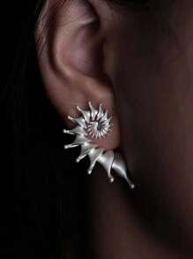 1 Pair Seashell Stud Earrings For Women, Y2k Style Jewelry Gift - Multicolor - View 6
