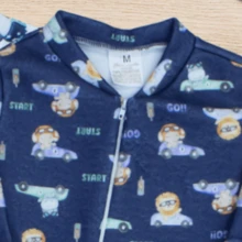 02 Pieces Baby Girl's And Boy's Cold Weather Jumpsuit In Soft Warm Sublimated Printed Jumpsuit With Zipper Easy To Wear Winter Clothes - 藏蓝色 - 查看 6