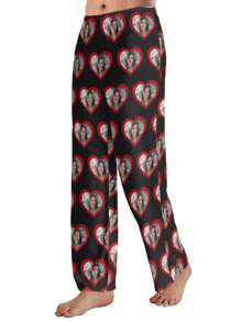 Custom Photo Printed Men's Pajama Pants, Funny & Comfortable Personalized Sleepwear, Unique Cozy Custom Pants For Men, Perfect Gift For Boyfriend, Husband, Friends, Ideal For Birthdays, Holidays, Anniversaries, And Special Occasions, Fall & Winter - Black - View 7