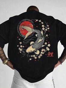Men's Fashionable Printed Loose Fit Short Sleeve T-Shirt | Exquisite Design | Essential For Summer | Easy To Match, Showcasing Your Style