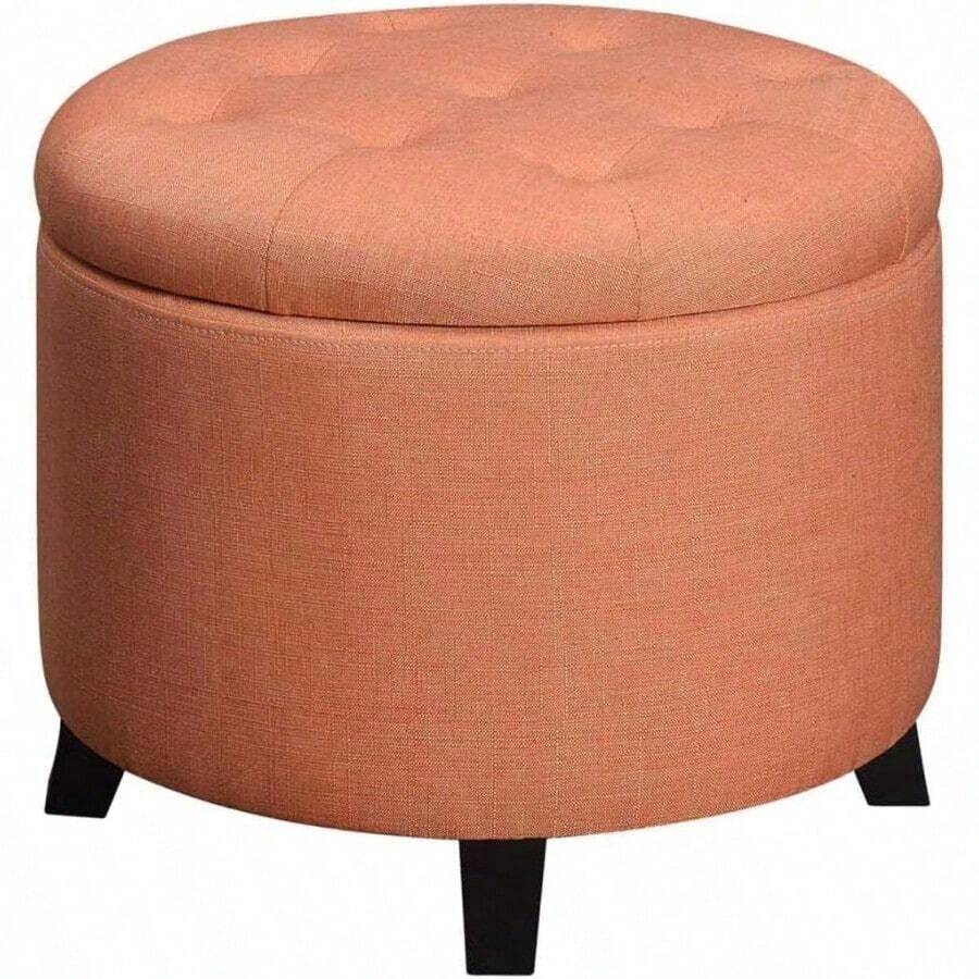 Convenience Concepts Designs4Comfort Storage Ottoman, Tan Fabric