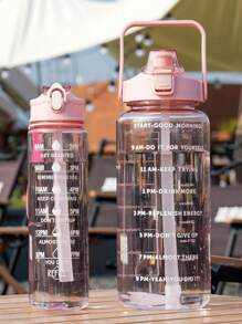 1pc New Plastic Water Bottle Summer Large Capacity Sports Fitness Kettle Summer Portable Water Cup - Multicolor - View 10