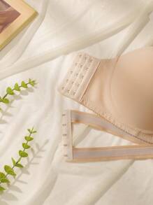 Off-The-Shoulder, Concealed Top, Strapless, Seamless Back Lingerie Bra - Apricot - View 6