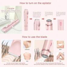 Hair Trimmer For Women, 1 Box Rechargeable 2 In 1 Body & Facial Diffuser Hair Removal Double Head Trimmer For Face Underarm Legs, Valentine's Day Gift