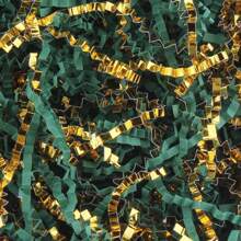 1.5盎司混合皱纹纸碎、双面金色皱纹礼盒填充物、椰子纤维纸屑填充物