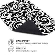 1pc Absorbent Drying Mat, Laundry Room Printed Washing Machine Dust Cover, Countertop Absorbent Tablecloth, Refrigerator Absorbent Quick-Dry Mat, Microwave Oven Dust Cover, Modern Washing Machine & Dryer Top Cover