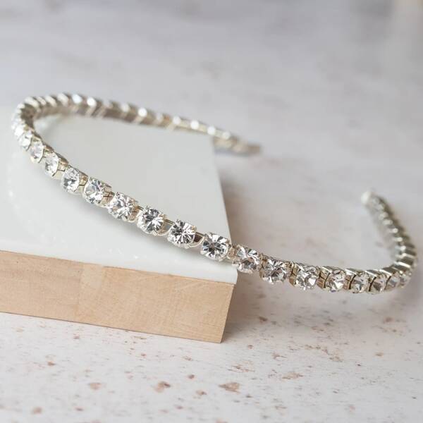 Luxury Crystal Chain Hair Bands Sweet Beauty Party Rhinestone Headband Female Elegant Shiny Crystal Thin Hair Hoops For Hair Jewelry