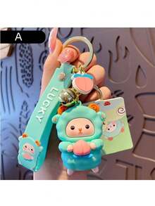 1pc Cute Sheep Keychain, Fashionable Delicate Car Key Chain, Bag Hanging Ornament - Multicolor - View 3
