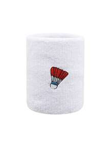 Men's Badminton Embroidered Wrist Sweatbands, Elastic Moisture-Wicking Thick Fleece Wrist Bands, Multiple Colors Available, Suitable For Basketball, Tennis, Baseball, Softball, Volleyball, Soccer, Running, Golf, Yoga, Archery, Gym, Weightlifting And Other Sports